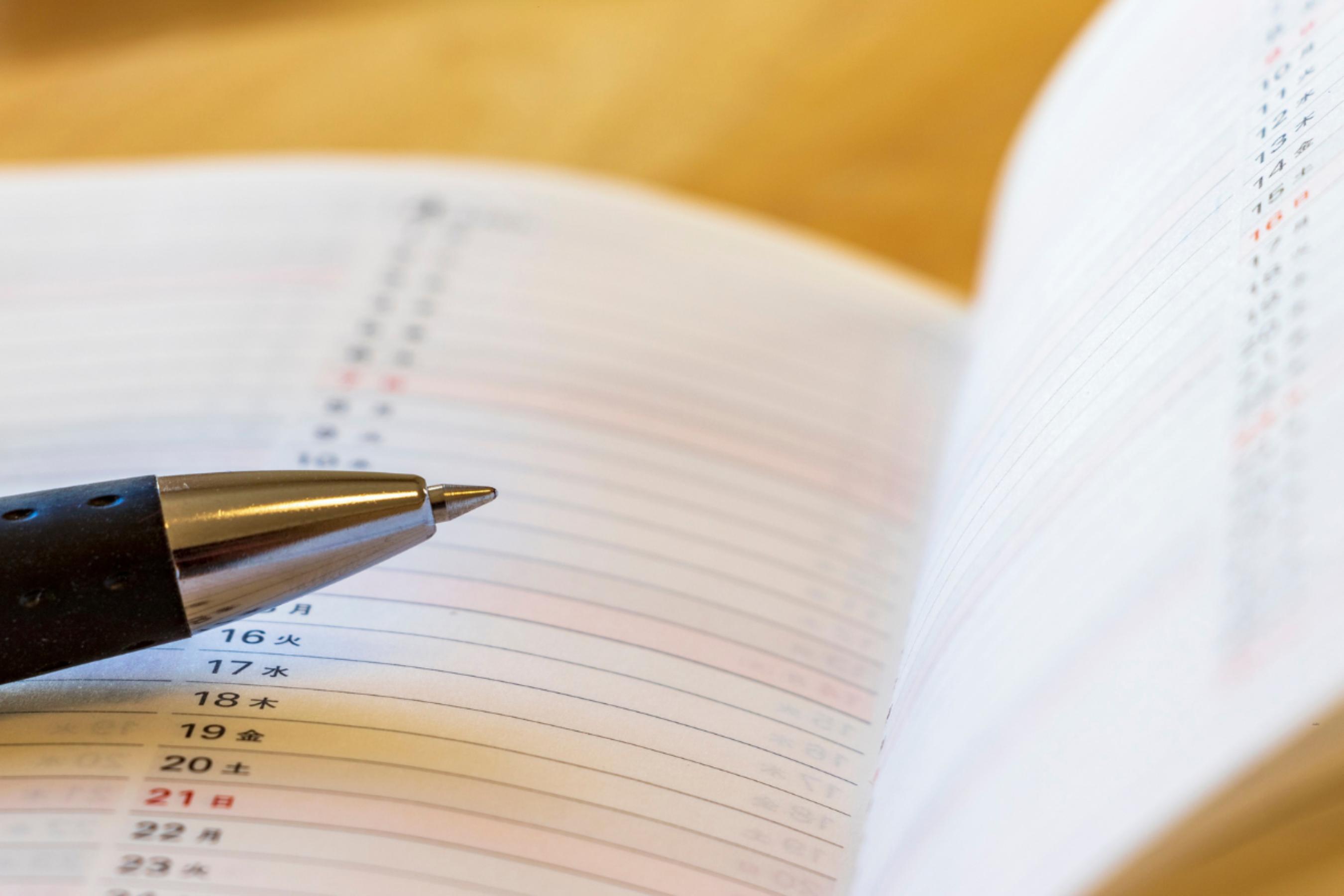 a notebook showing a relaxed approach to deadlines and planning