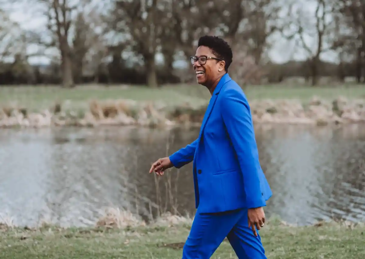 Business coach Val Mattinson taking time away from her desk to reflect and recalibrate